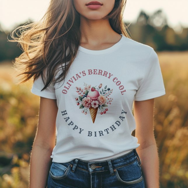 Berry Cool Happy Birthday Ice Creme Party Tri-Blend Shirt (Von Creator hochgeladen)