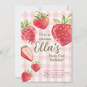 Berry erste Sommer Erdbeere Geburtstag Einladung