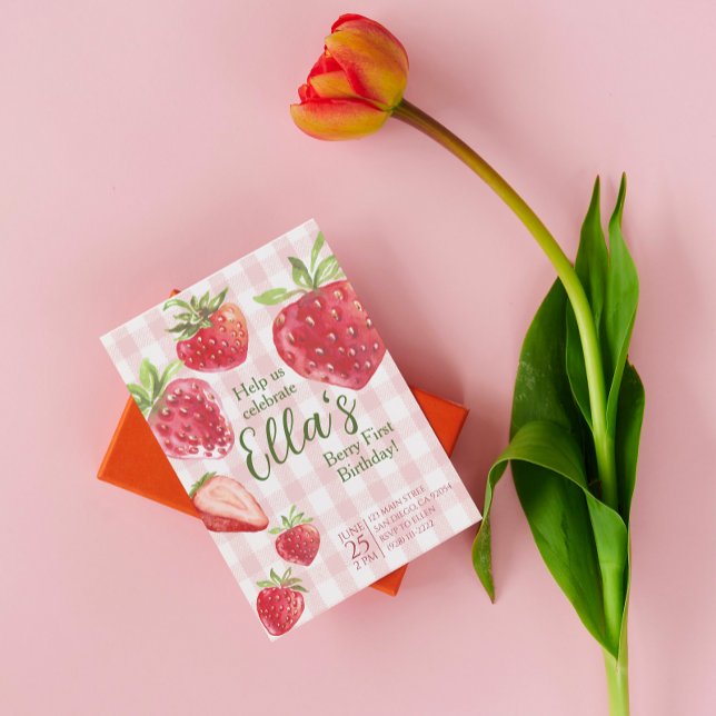 Berry erste Sommer Erdbeere Geburtstag Einladung (Von Creator hochgeladen)