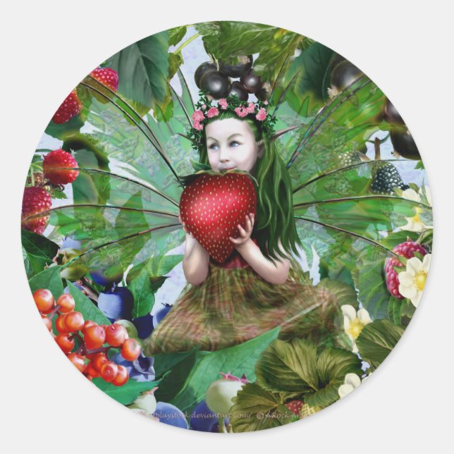 Berry Fairy Runder Aufkleber (Vorderseite)