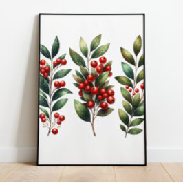 Berry Festive - Lush Winterbergs Branches Poster