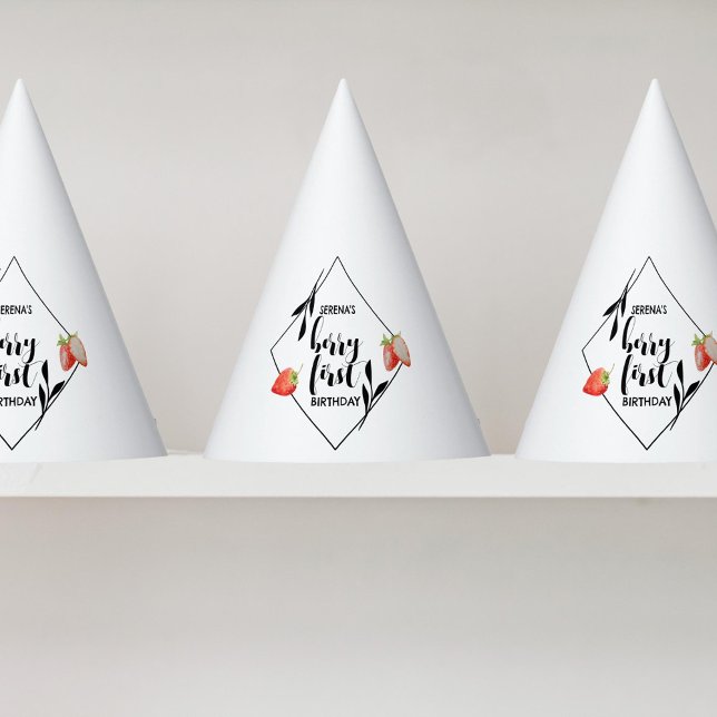 Berry First | 1. Geburtstag | Erdbeere | Modern Partyhütchen (Von Creator hochgeladen)