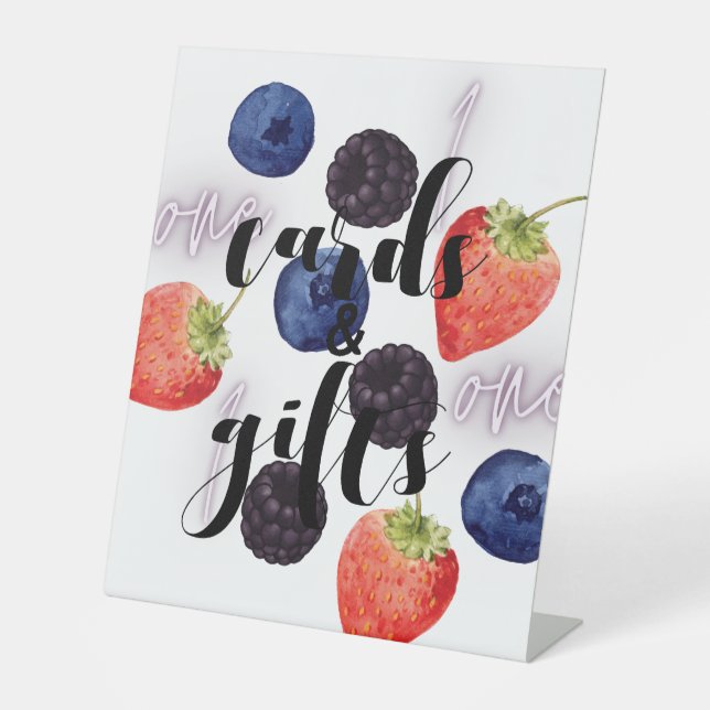 Berry First | 1. Geburtstag | Gemischte Berry | Ge Sockelschild (Vorderseite)