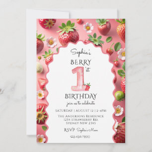 Berry First 1. Geburtstag Modern Einladung