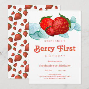 Berry First 1. Geburtstag Party Einladung
