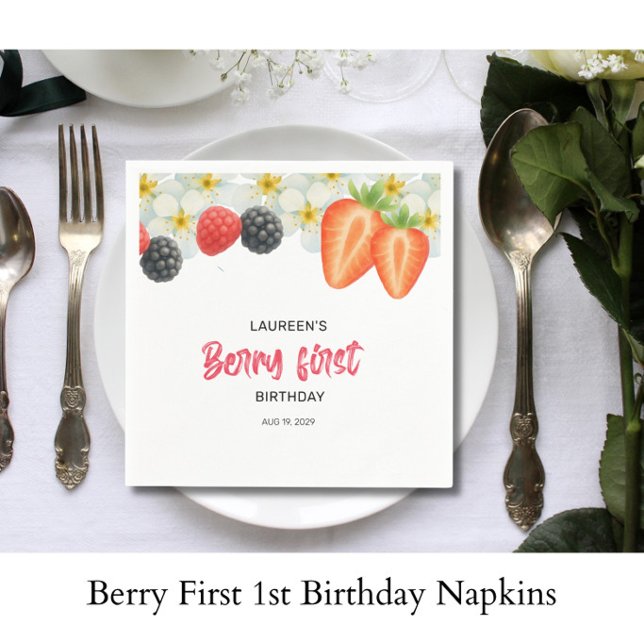 Berry First 1. Geburtstag  Serviette (Von Creator hochgeladen)
