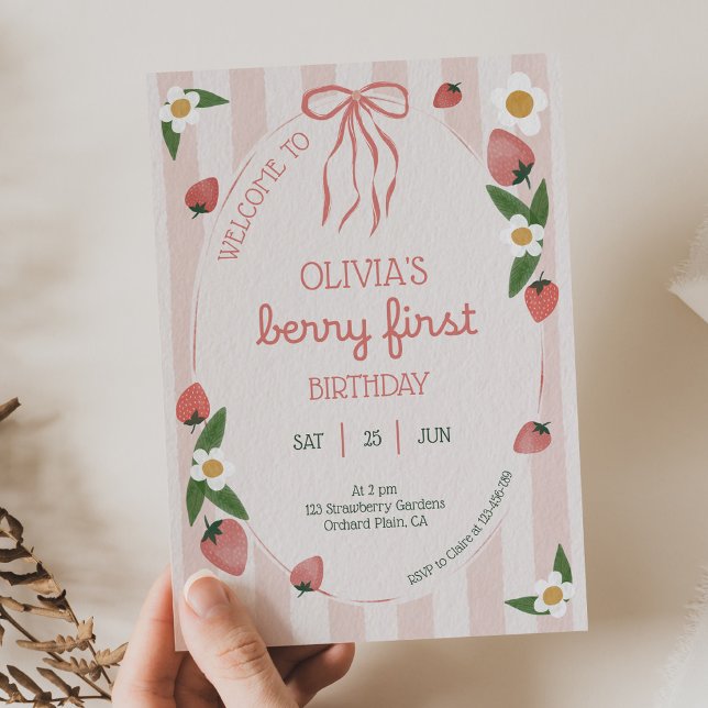  Berry First Birthday 1st Birthday Invitation (Créateur téléchargé)