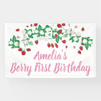 Berry First Birthday Banner