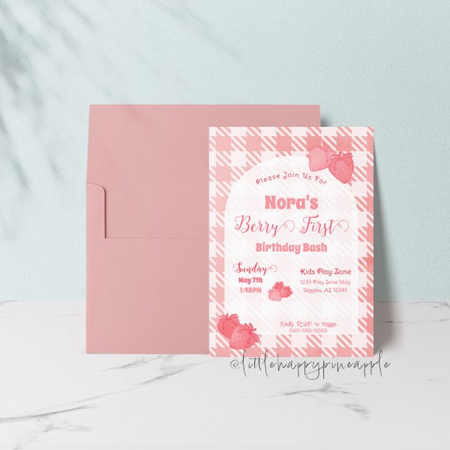 Berry First Birthday Einladung (Von Creator hochgeladen)