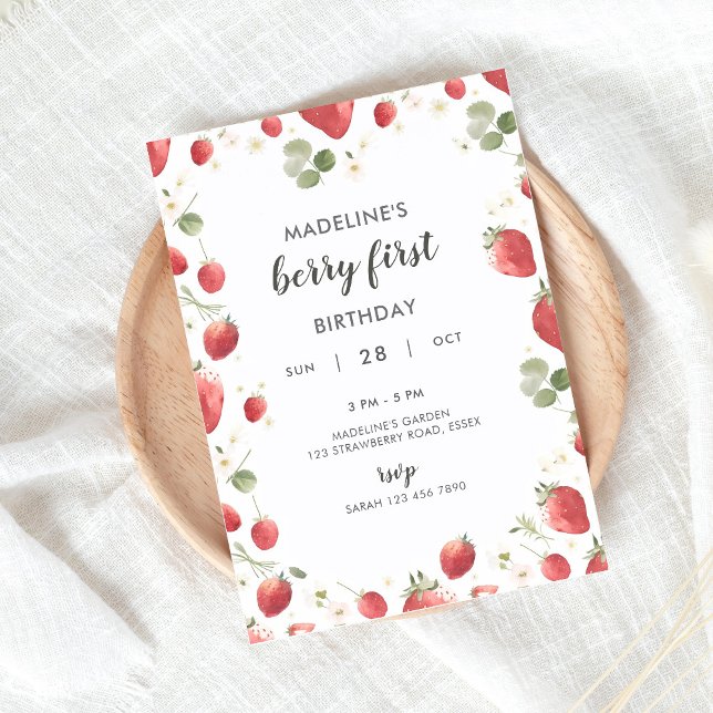 Berry First Birthday Einladung (Von Creator hochgeladen)