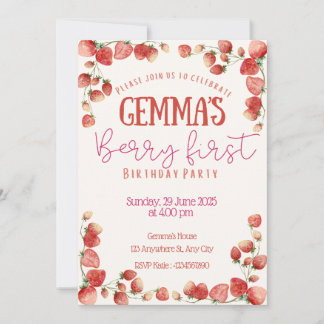 Berry First Birthday Einladung