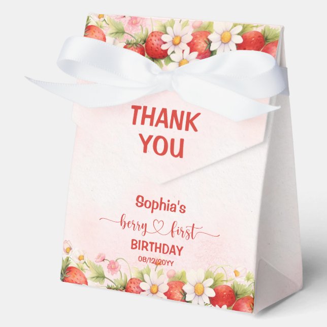 Berry First Birthday Favor Box Geschenkschachtel (Vorderseite)