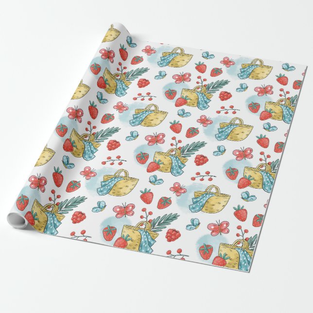 Berry First Birthday Geschenk Geschenkpapier (Ungerollt)