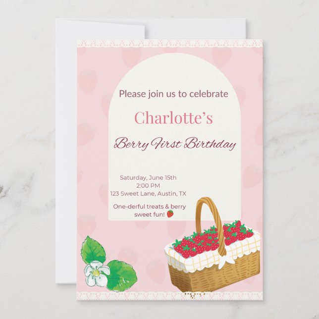 Berry First Birthday Invitation  (Devant)