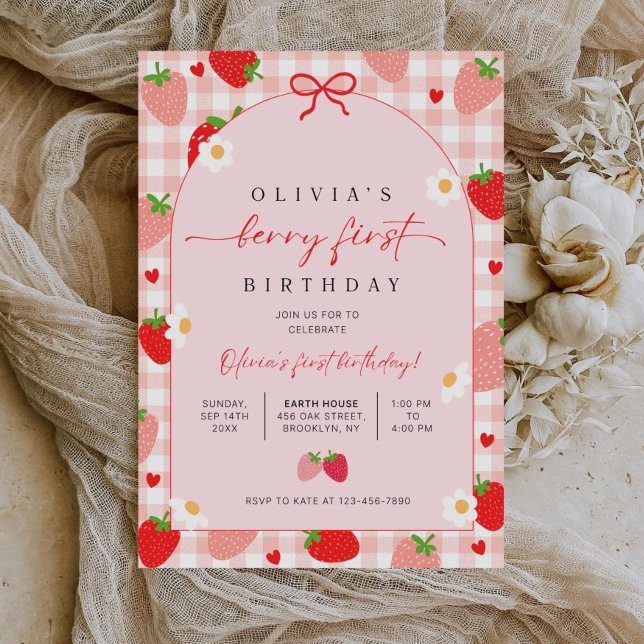 Berry First Birthday Invitation, Editable 1st Birt Einladung (Von Creator hochgeladen)