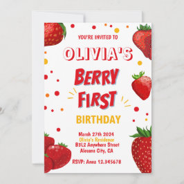 Berry First Birthday Invitation Fête des fraises