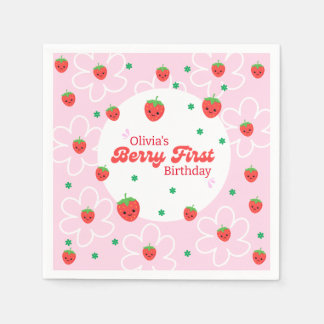 Berry First Birthday Napkins Serviette