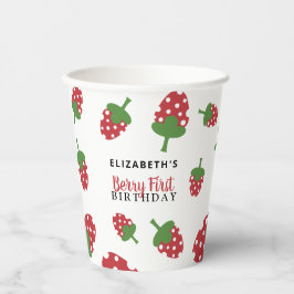 Berry First Birthday Niedlich Strawberry Girl Cust Pappbecher