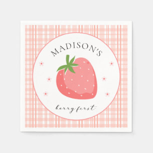 Berry First Birthday Paper Napkin Strawberry Party Serviette