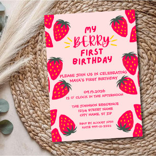 Berry First Birthday Party Einladung
