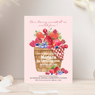Berry First Birthday Party Einladung Strawberry