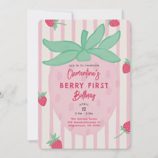 Berry First Birthday Party Invitation Einladung