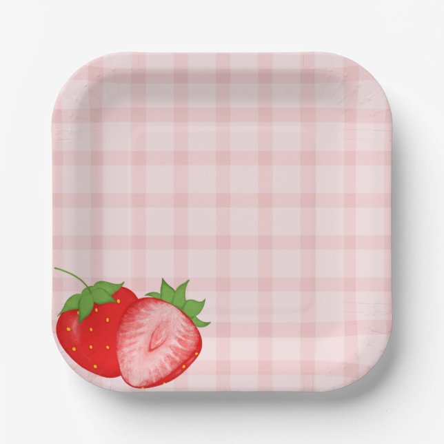Berry First Birthday Party Paper Plates Pappteller (Vorderseite)