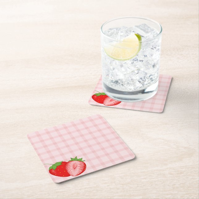 Berry First Birthday Party  Rechteckiger Pappuntersetzer (Vor Ort)