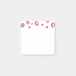 Berry First Birthday Party Strawberry Hearts Post-it Klebezettel