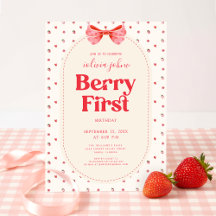 Berry First Birthday Pink Coquette 1st Birthday