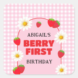 BERRY FIRST BIRTHDAY QUADRATISCHER AUFKLEBER