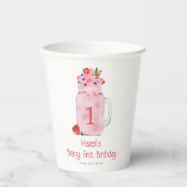 Berry First Birthday Smoothie Pappbecher