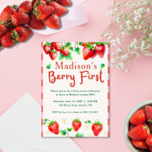 Berry First Birthday - Strawberry 1. Girl-Party