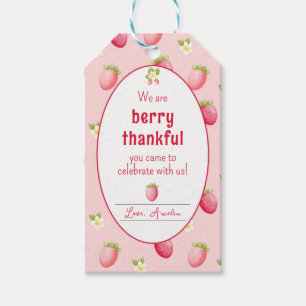 Berry First Birthday Strawberry Danke für Ihre Unt Geschenkanhänger