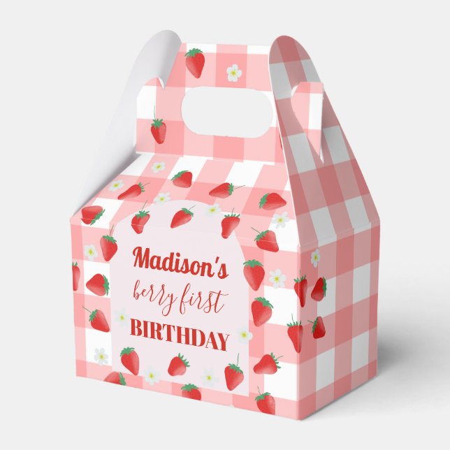 Berry First Birthday Strawberry First 1. Willkomme Geschenkschachtel (Vorderseite)