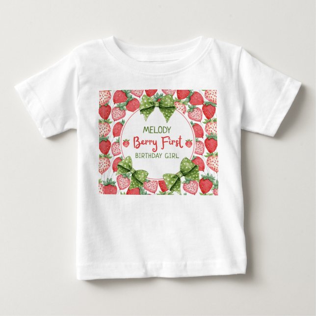 Berry First Birthday Strawberry Party Baby T-shirt (Vorderseite)