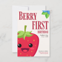 Berry First Birthday Strawberry Party Einladung