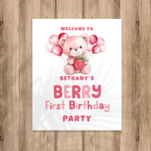 Berry First Birthday Strawberry Willkommen im Part