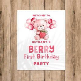 Berry First Birthday Strawberry Willkommen im Part Poster
