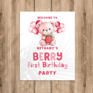 Berry First Birthday Strawberry Willkommen im Part Poster