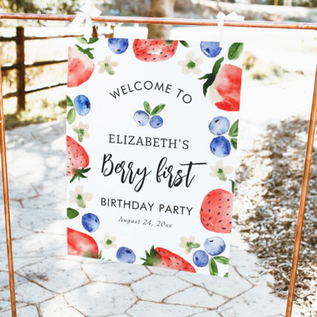 Berry First Birthday Strawberry Willkommen Poster (Von Creator hochgeladen)
