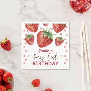 Berry First Birthday Watercolor Serviette