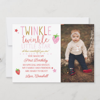 Berry First Carte de remerciements Twinkle Star Té