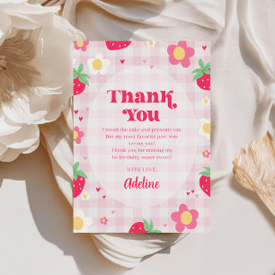 Berry First Cute 1. Geburtstag Erdbeere Dankeskarte