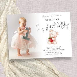 Berry First Foto Overlay 1. Geburtstag Einladung