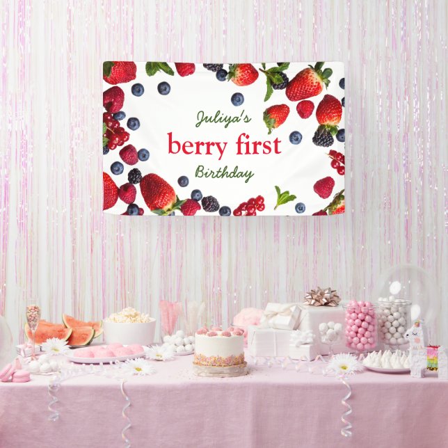 Berry First Geburtday Foto Banner (Party)