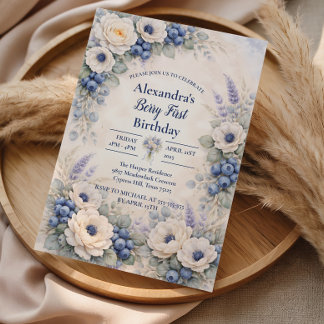 Berry First Storybook-Garten zum 1. Geburtstag Einladung