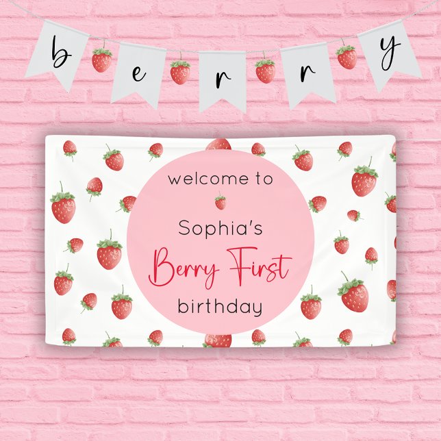 Berry First Strawberry 1. Geburtstag Banner (Von Creator hochgeladen)