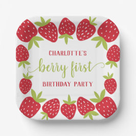 Berry First Strawberry 1. Geburtstag Party Custom Pappteller