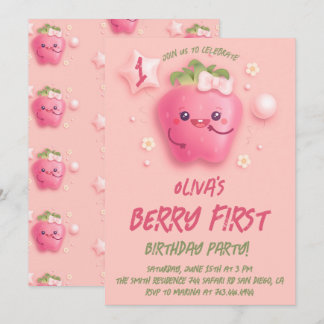 Berry First Strawberry 1. Geburtstag Party Einladu Einladung